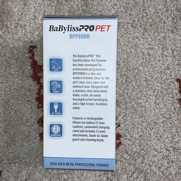 NWT- BaBylissPRO Pet- BPP89RM- Rose Gold Metal Professional Trimmer - Picture 2 of 16